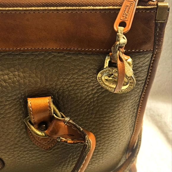 Vintage Dooney&Bourke Pebbled Leather Handbag Purse Crossbody/Double Handles - Picture 10 of 12